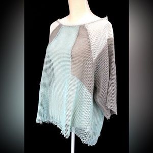 NWT Free People Swim Cover Up We The Free Color block net look fabric Sz…